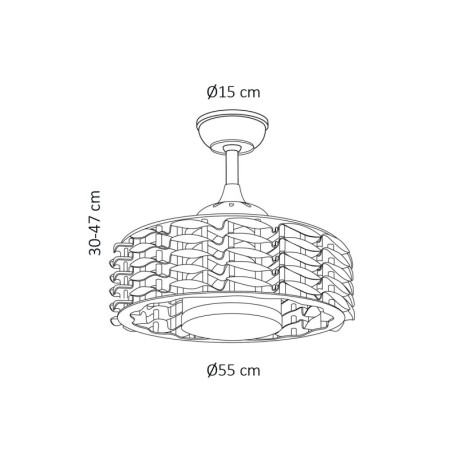 Ventilador DC Alum blanco LED 24w CCT CristalRecord