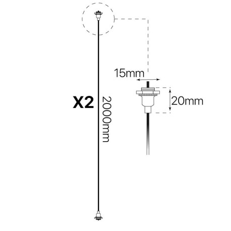 Kit de suspensión luminaria Office I-TEC
