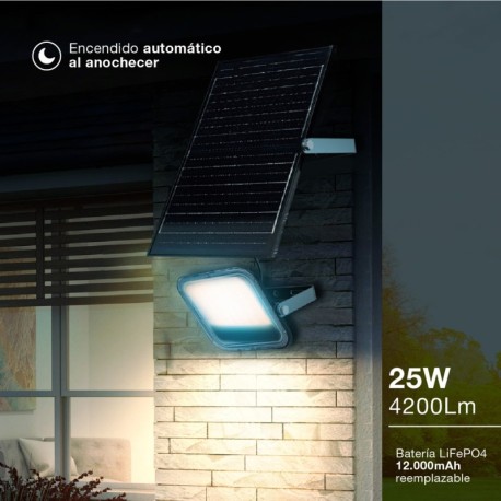 Proyector LED soalr Pamol 8w 6500k negro GSC