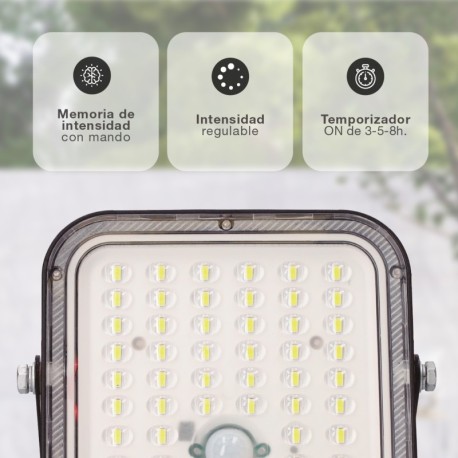 Proyector LED soalr Pamol 8w 6500k negro GSC