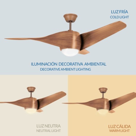 Ventilador de techo Fanton madera Mimotec