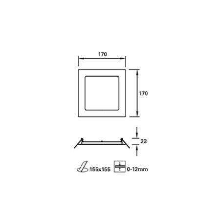 Downlight de empotrar Easy Square blanco Forlight