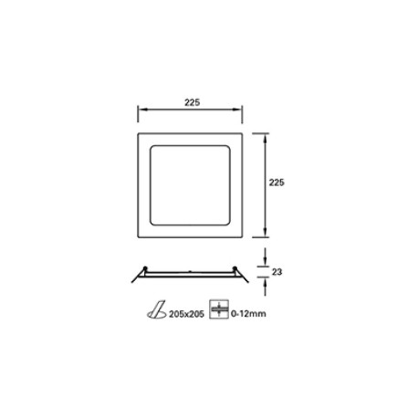 Downlight de empotrar Easy Square blanco Forlight