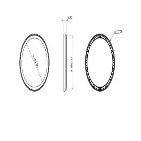 Aro adaptador lámpara Titanio PAR56S Threeline