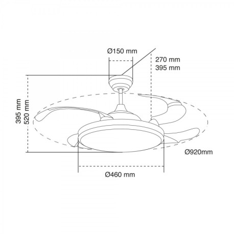 Ventilador de techo Camel DC 36w blanco CristalRecord