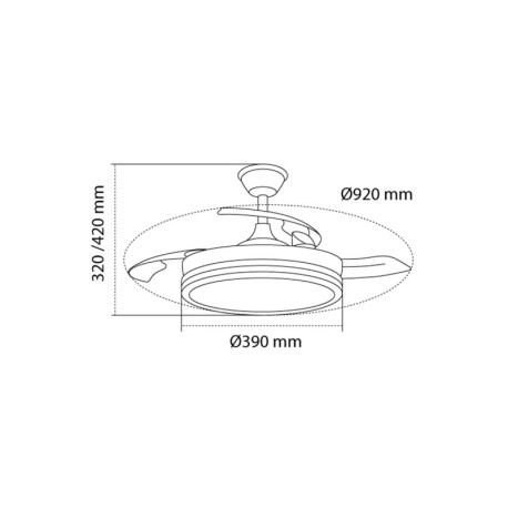 Ventilador de techo Supereco Mini 39w CCT CristalRecord
