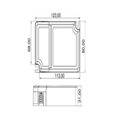 Fuente Icte regulable con selector corriente 800-2000mA Threeline