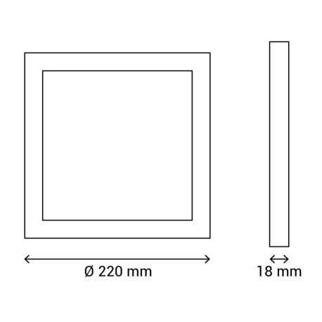 Downlight Cifo plafón cuadrado superficie c/sensor 20w 4000k Sulion