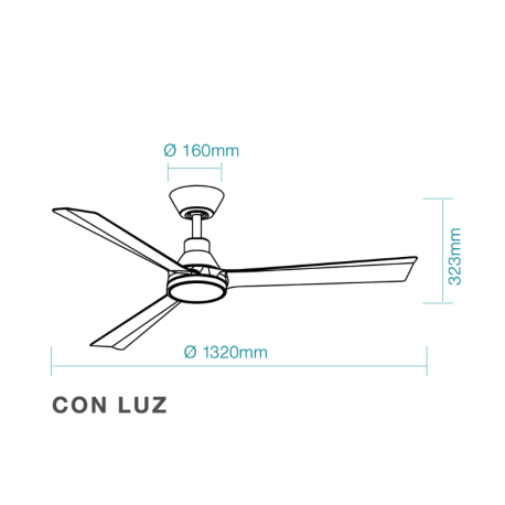 Ventilador de techo Riviera DC wifi con luz Martec