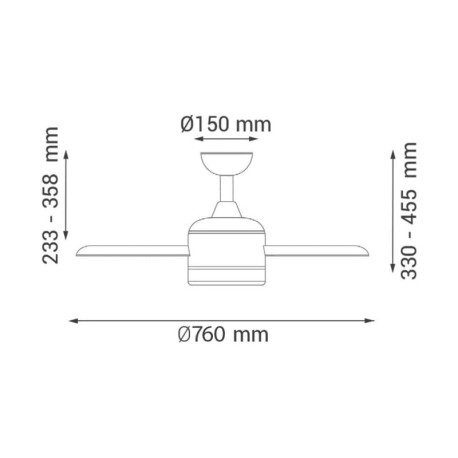 Ventilador de techo Face Black Mimotec