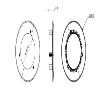 Accesorio cierre Nicho con aro adaptador PAR56S Titanio Threeline