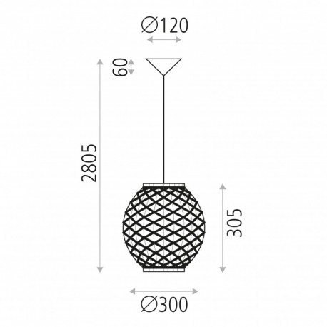 Lámpara de techo Lennis Colgante/30 Fibra Natural de ACB Iluminación