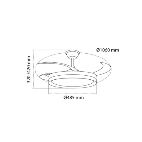 Ventilador de techo Charly Evo 72w CCT Smart blanco CristalRecord