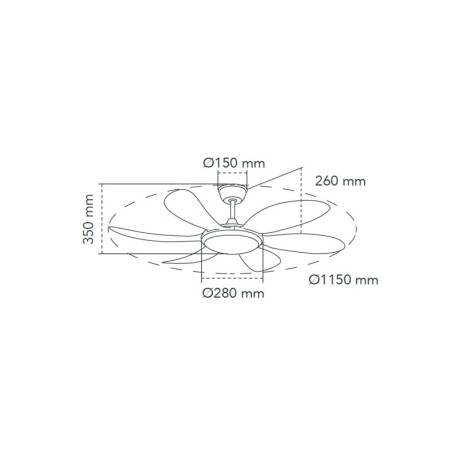 Ventilador de techo Tanik 24w CCT CristalRecord