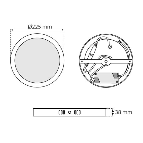 Downlight  plafón Slim superficie redondo 20w gris I-TEC