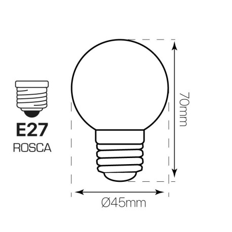 Bombilla LED esférica 1w E27 330º I-TEC