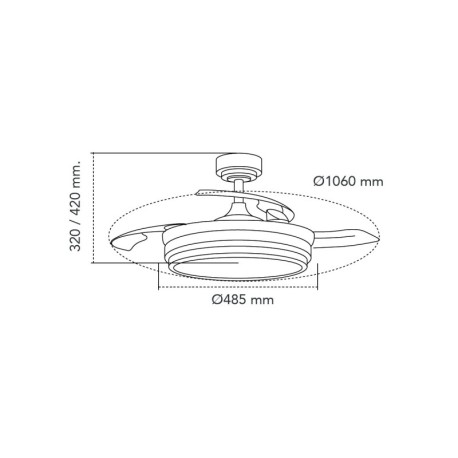 Ventilador de techo Lander Mini 72w CCT CristalRecord