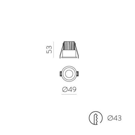 Empotrable de techo Kidal LED Ø49 de ACB Iluminación