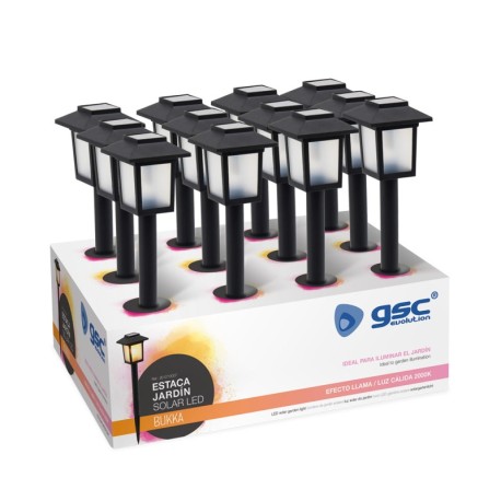 Pack-12 Estaca jardín solar LED Bukka 1600K IP44 GSC