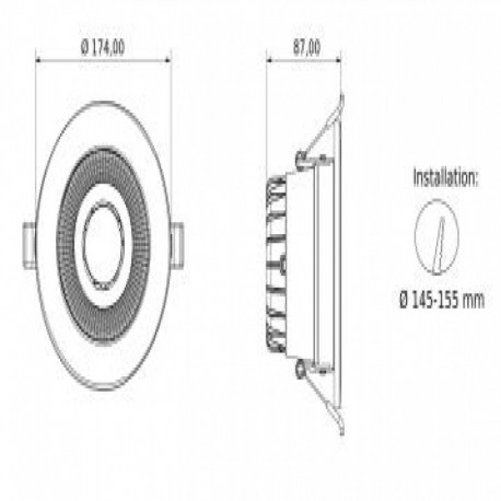 Downlight Boston redondo 5700k REg.0-10V/Push/Dali Threeline