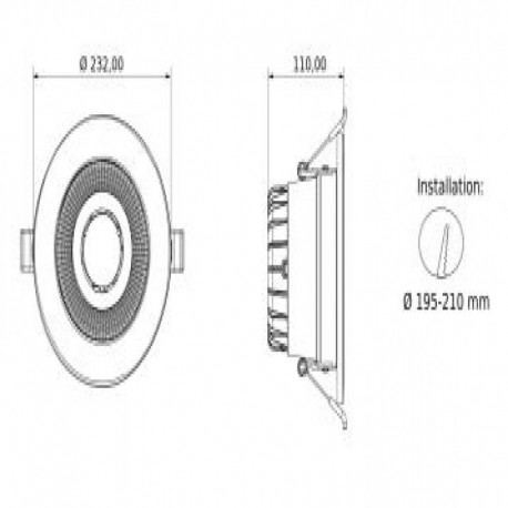 Downlight Boston redondo 5700k REg.0-10V/Push/Dali Threeline