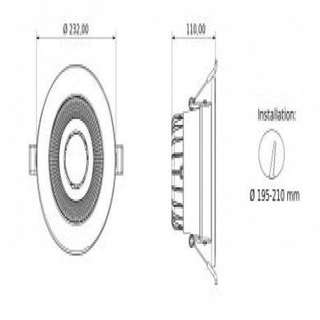 Downlight Boston redondo 5700k REg.0-10V/Push/Dali Threeline