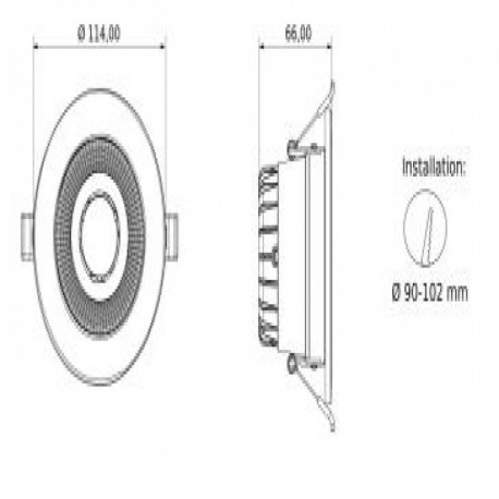 Downlight Boston redondo 5700k REg.0-10V/Push/Dali Threeline