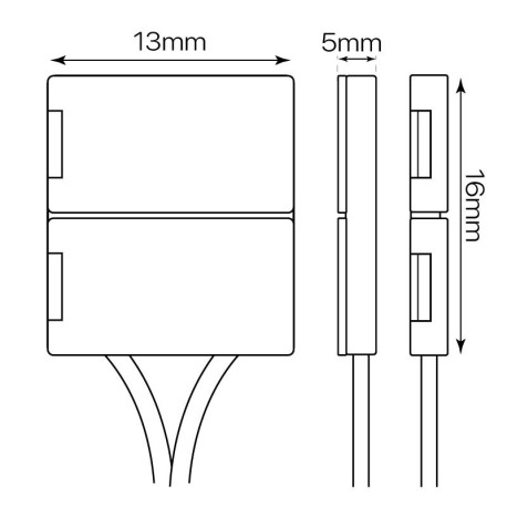 Conector simple + cable monocolor 2pin tira led 8mm y 10mm I-TEC
