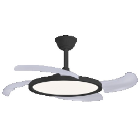 Ventilador de techo Key 40w CCT negro CristalRecord