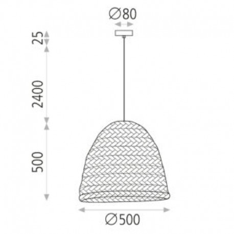 Lámpara de techo Moyana Colgante/40 Rafia Natural de ACB Iluminación