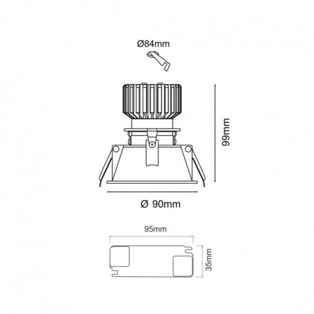 Foco proyector empotrable TAO 10w Beneito Faure