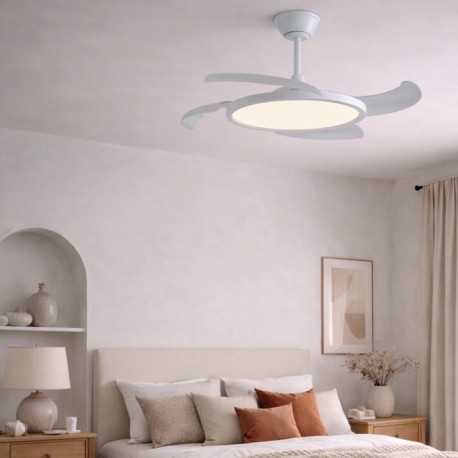 Ventilador de techo Key 40w CCT blanco CristalRecord