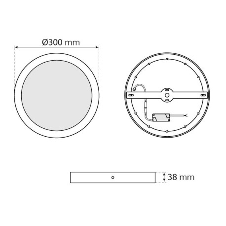 Downlight plafón Slim superficie redondo 24w gris  I-TEC