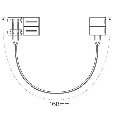 Conector doble +cable monocolor 2Pin tira led 8mm y 10mm I-TEC