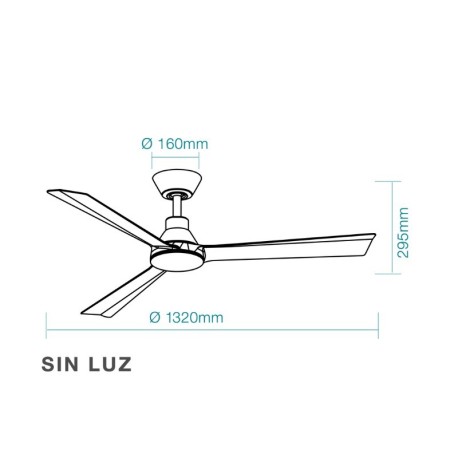 Ventilador de techo Riviera DC  wifi sin luz Martec