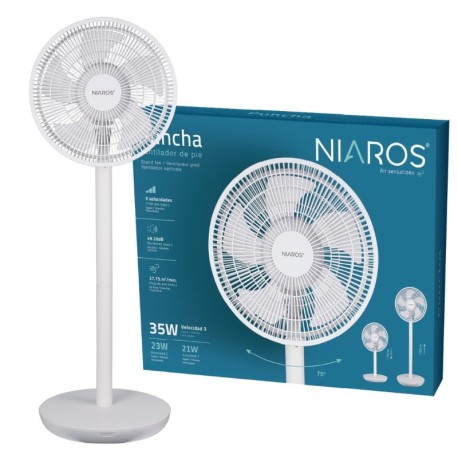 Ventilador de pie Puncha Ø34cm 35W Blanco GSC