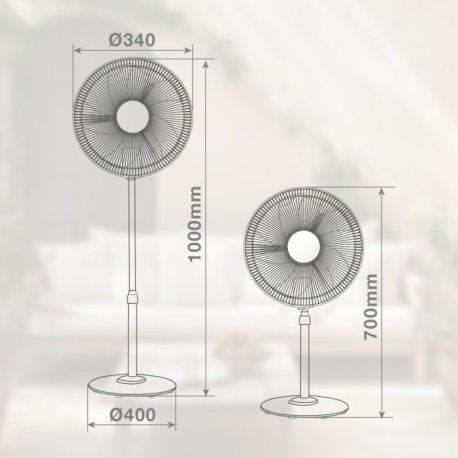 Ventilador de pie Puncha Ø34cm 35W Blanco GSC