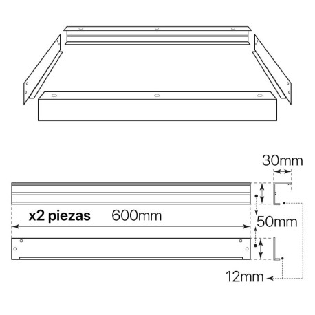 Marco para panel led 60x60cm I-TEC