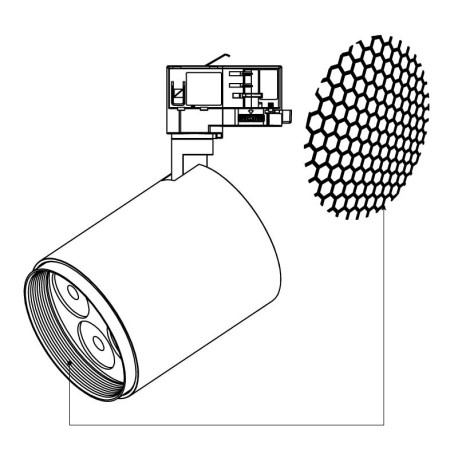 Rejilla panal para foco proyector Track.concentra I-TEC