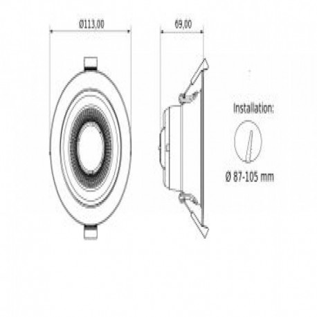 Downlight California+  CCT Switch reg1-10V Push/Dali  Threeline