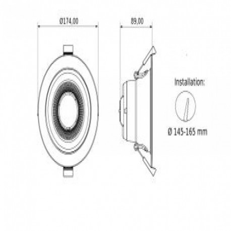 Downlight California+  CCT Switch reg1-10V Push/Dali  Threeline