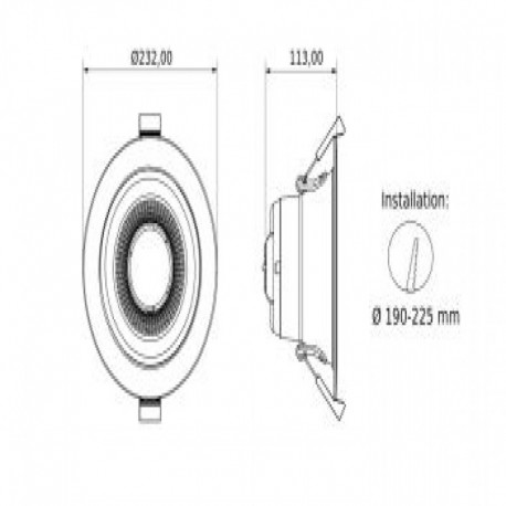 Downlight California+  CCT Switch reg1-10V Push/Dali  Threeline