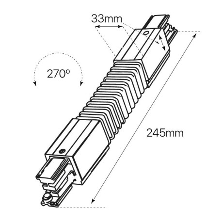 Conector flexible ajustable carril trifásico Alaska I-TEC