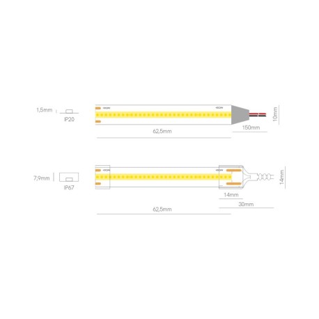 Tira LED COB Fine-31 12w/m 24VDC 5mts Beneito Faure
