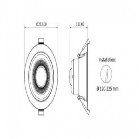 Downlight California+ redondo empotrable UGR<19 CCT Threeline