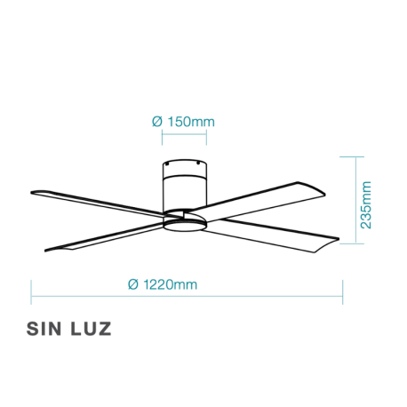 Ventilador de techo Carrara DC wifi sin luz Martec