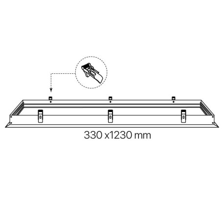 Marco empotrar para paneles led 30x120 blanco I-TEC