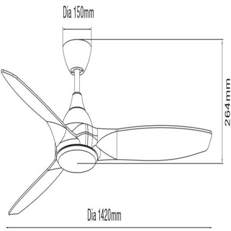 Ventilador de techo Newport con luz negro/nogal  Martec