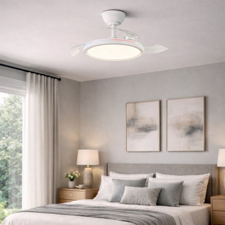 Ventilador de techo Rexus 24+8w CCT blanco CristalRecord