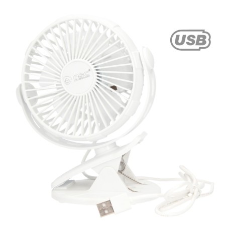Mini ventilador de sobremesa Fune tipo clip USB Blanco GSC